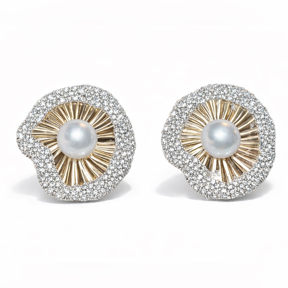 Classical Gold And Silver Pearl Earrings